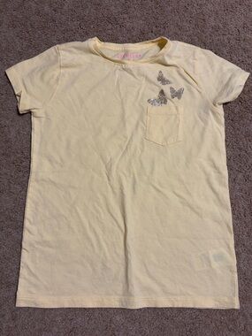 Crewcuts Pale Yellow Butterfly Pocket Tee